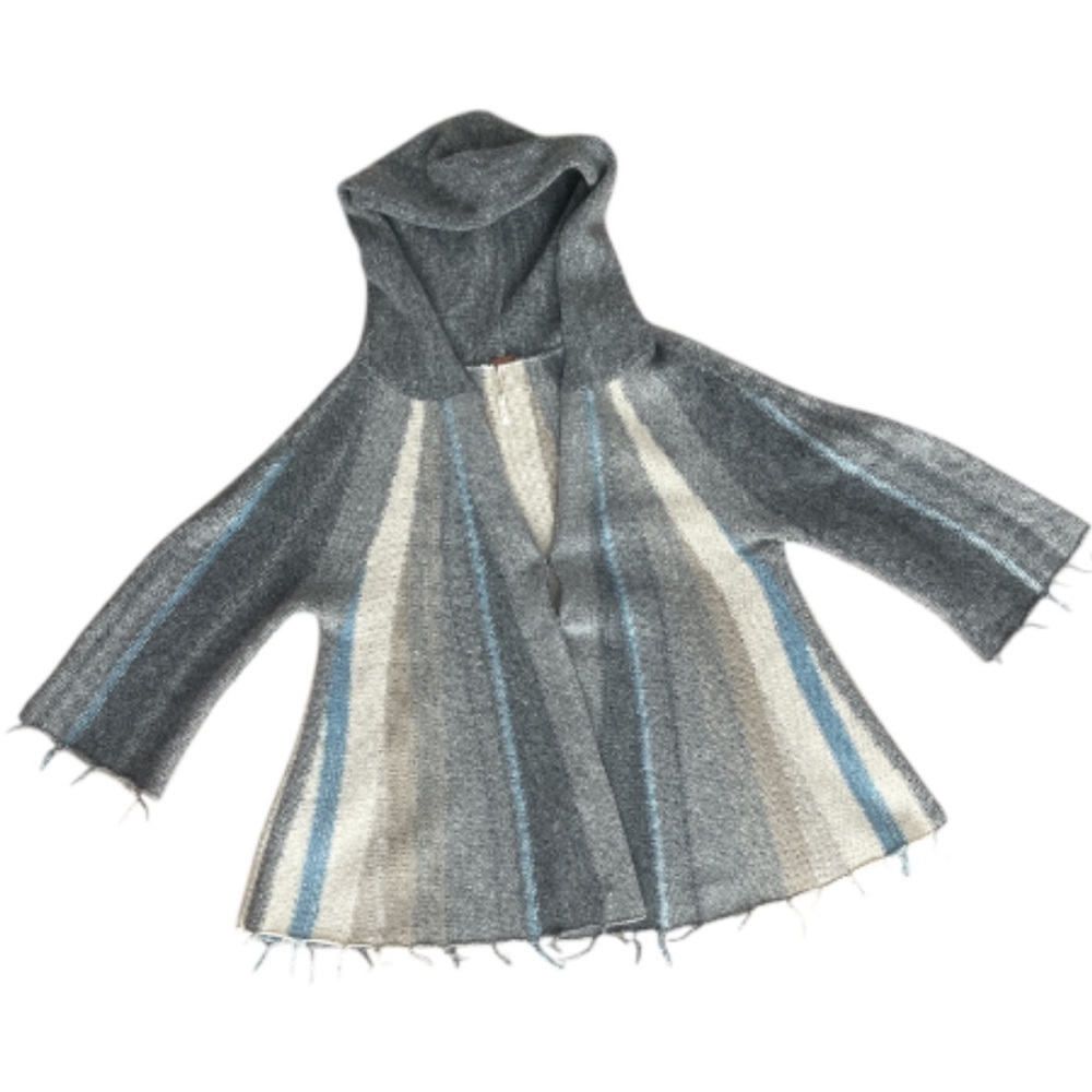 Free People Wool Hooded Poncho Cardigan Sweater